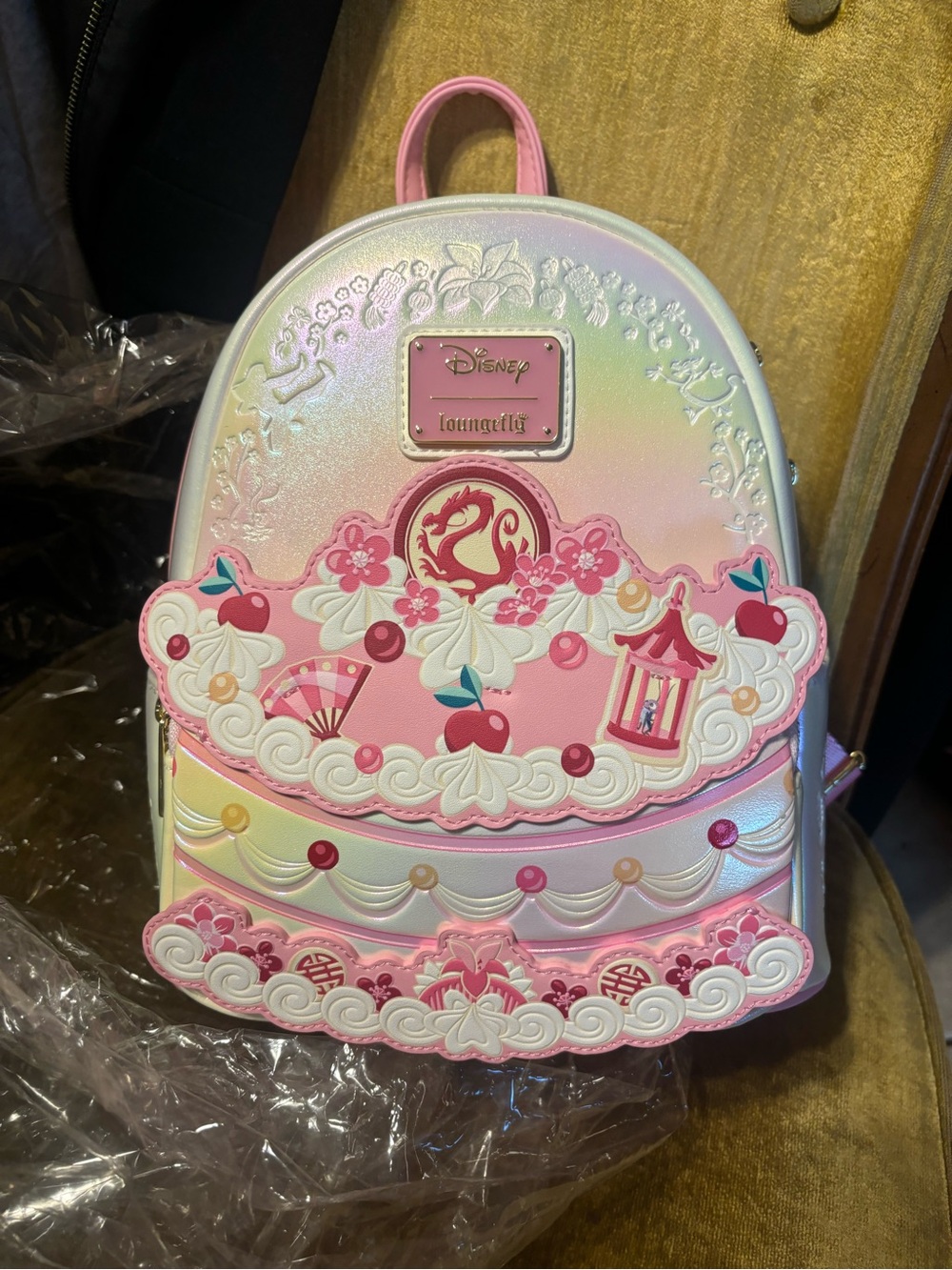 Loungefly Disney Pastel Pink Iridescent Cake Backpack